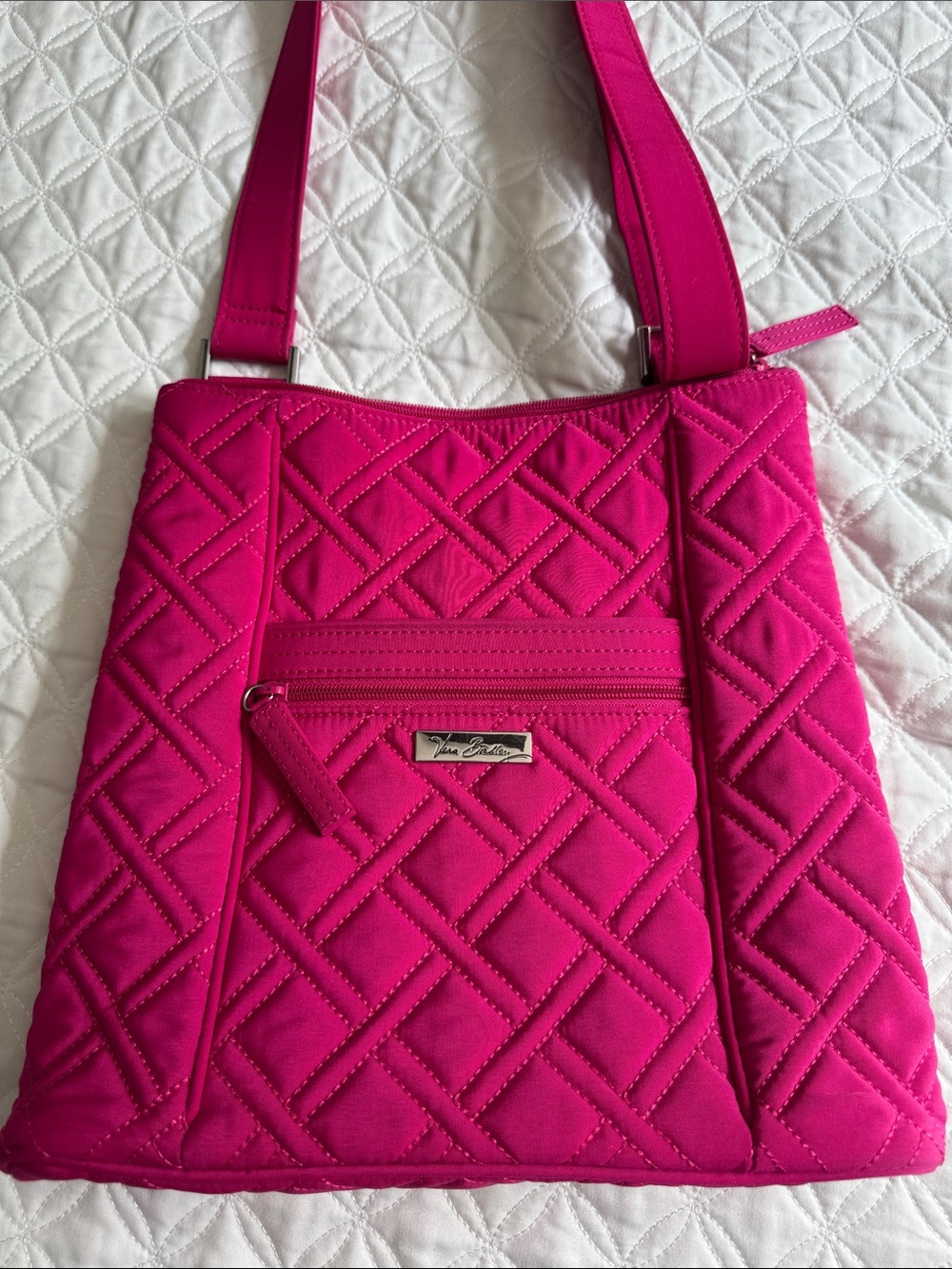 Vera Bradley Quilted Shoulder/Crossbody Bag in Hot Pink